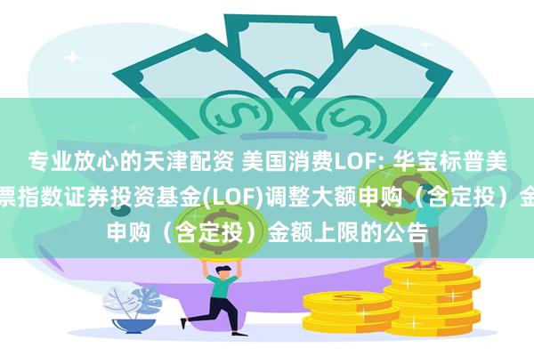 专业放心的天津配资 美国消费LOF: 华宝标普美国品质消费股票指数证券投资基金(LOF)调整大额申购（含定投）金额上限的公告