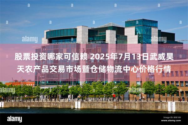 股票投资哪家可信赖 2025年7月13日武威昊天农产品交易市场暨仓储物流中心价格行情