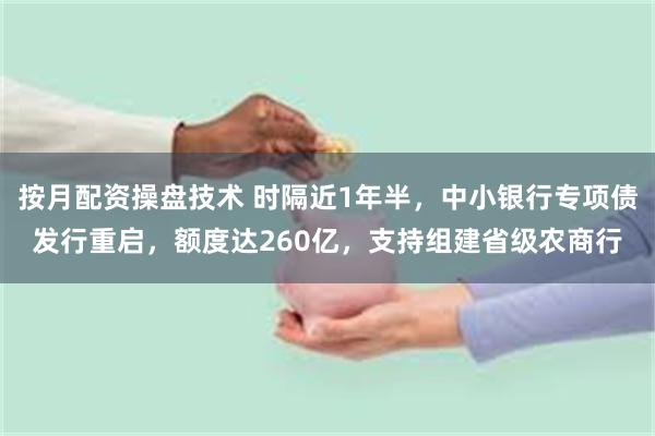按月配资操盘技术 时隔近1年半，中小银行专项债发行重启，额度达260亿，支持组建省级农商行